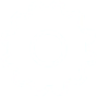 white gear icon on the black background
