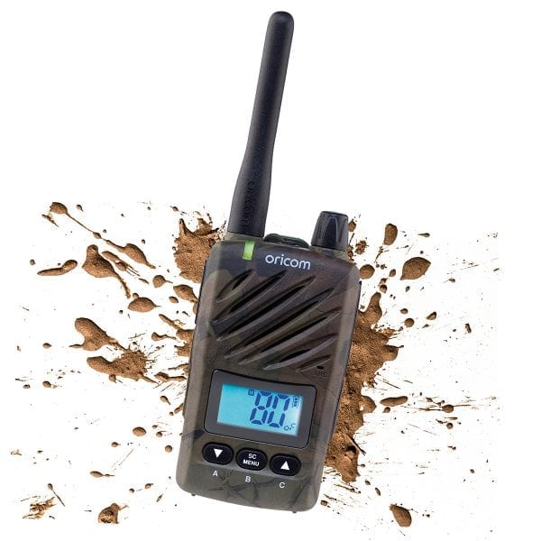 UHF CB Handheld 2-Way Radio - 80Ch. 5W Waterproof IP67 Portable Camo Ed.