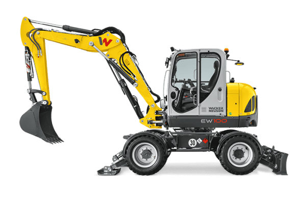 EW100 Wheeled Excavator - Incl. Easy Lock Hitch